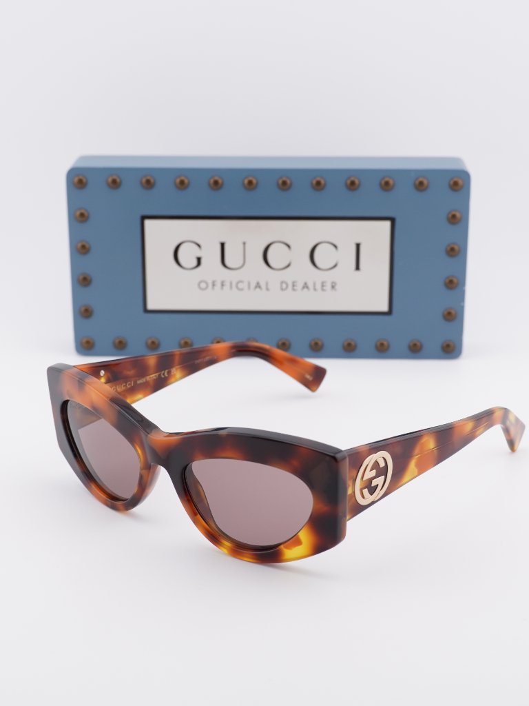 Gucci Gg1843s 003 Cat Eye Sunglasses - Havana / Violet